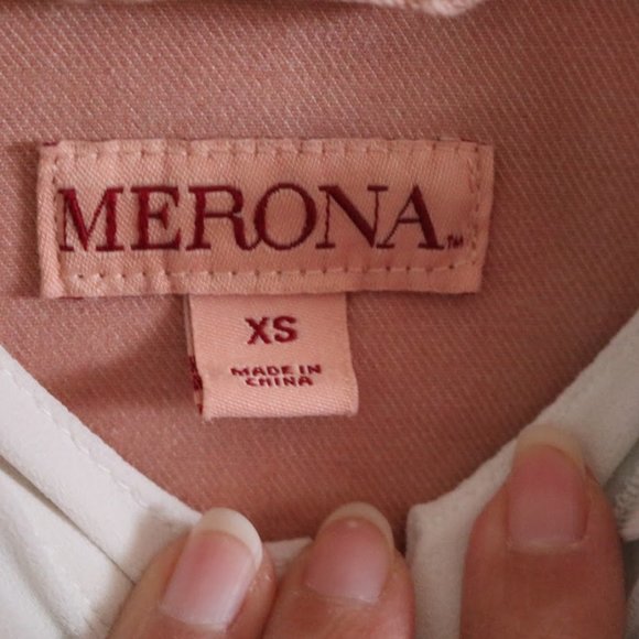 KEEPING Merona Distressed Pink Denim Jean Jacket NWOT! - Picture 13 of 16